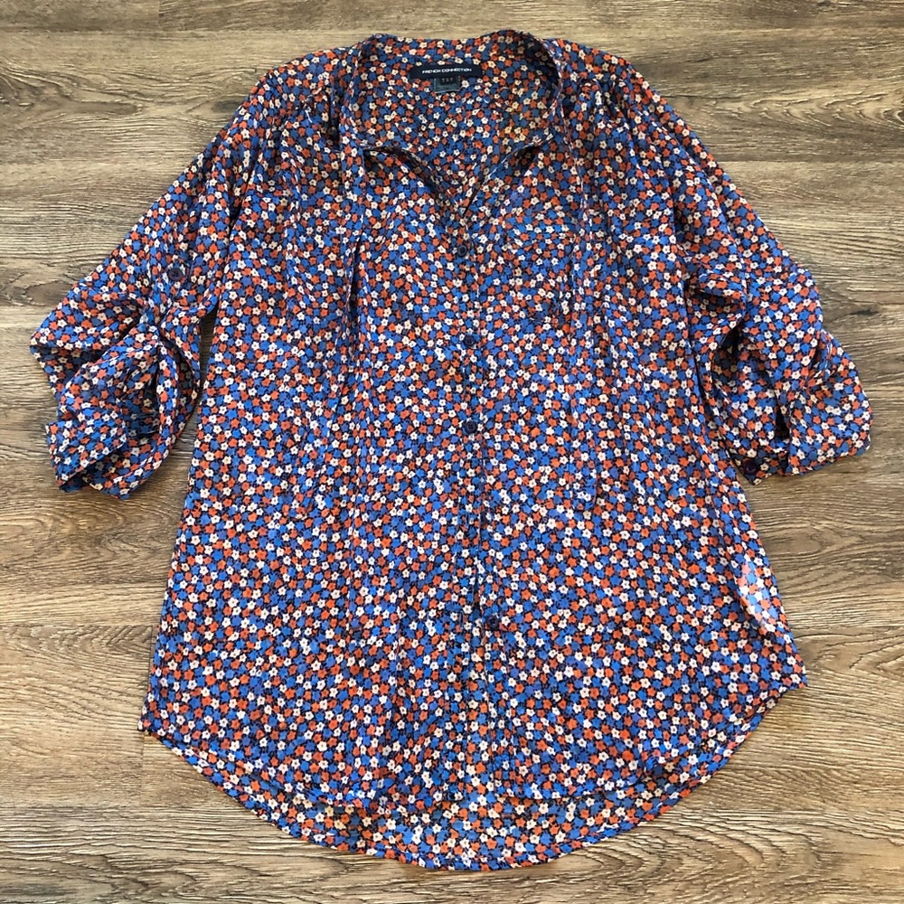 French Connection Sheer Floral Blouse